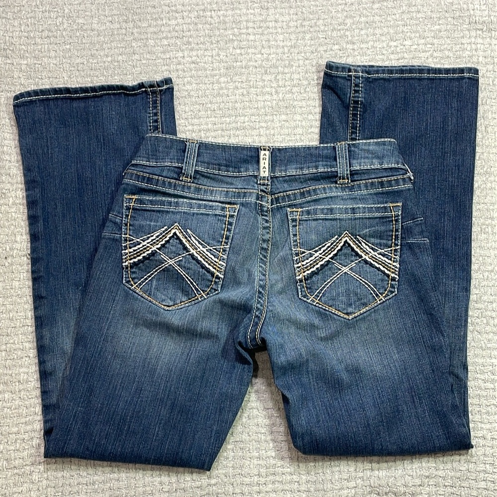 Women’s Ariat Real Riding Jean Whipstitch Bootcut Ocean Size 30 Short